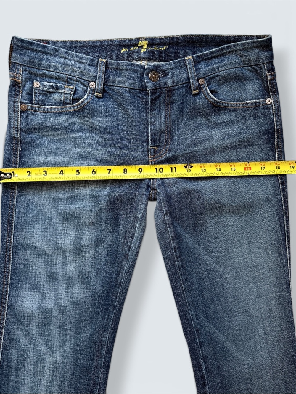 7 For All Mankind Vintage A Pocket Flare Jeans Size 30 Y2K - Picture 10 of 14